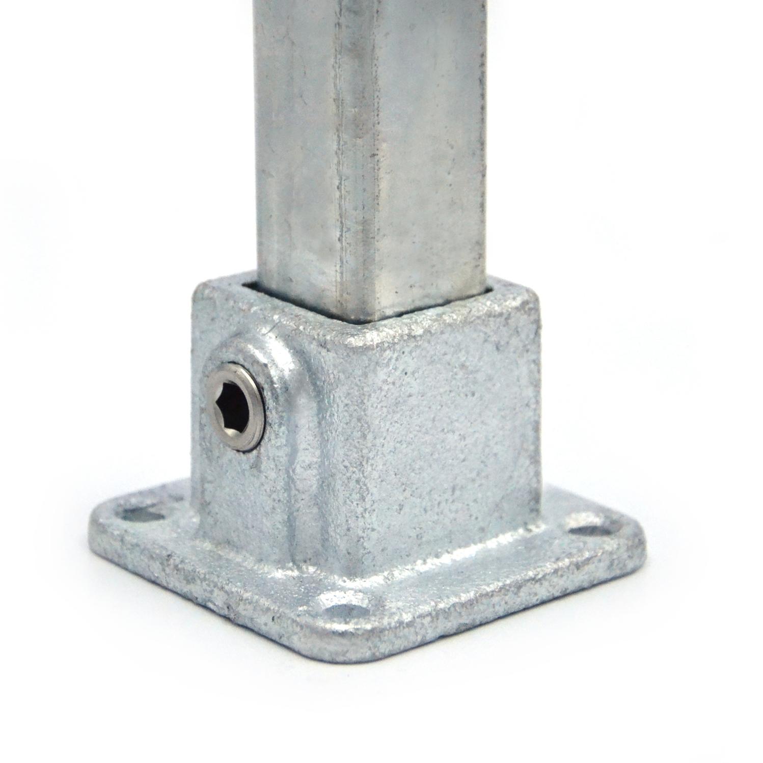 Buiskoppeling Vierkante voetplaat met doorloop - vierkant - 25mm